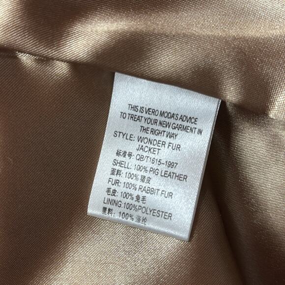 Vero Moda Y2K Leather & Fur Trim Jacket - Picture 9 of 10